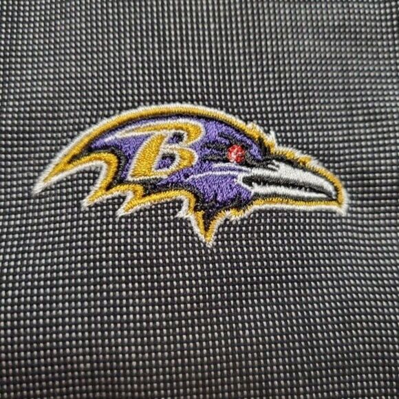 Cutter & Buck NFL Baltimore Ravens Black & White Small Check Button Front Blouse - Picture 6 of 10